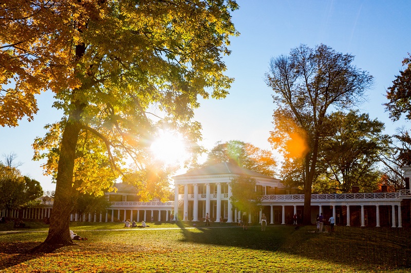 Pavilion on Lawn in fall